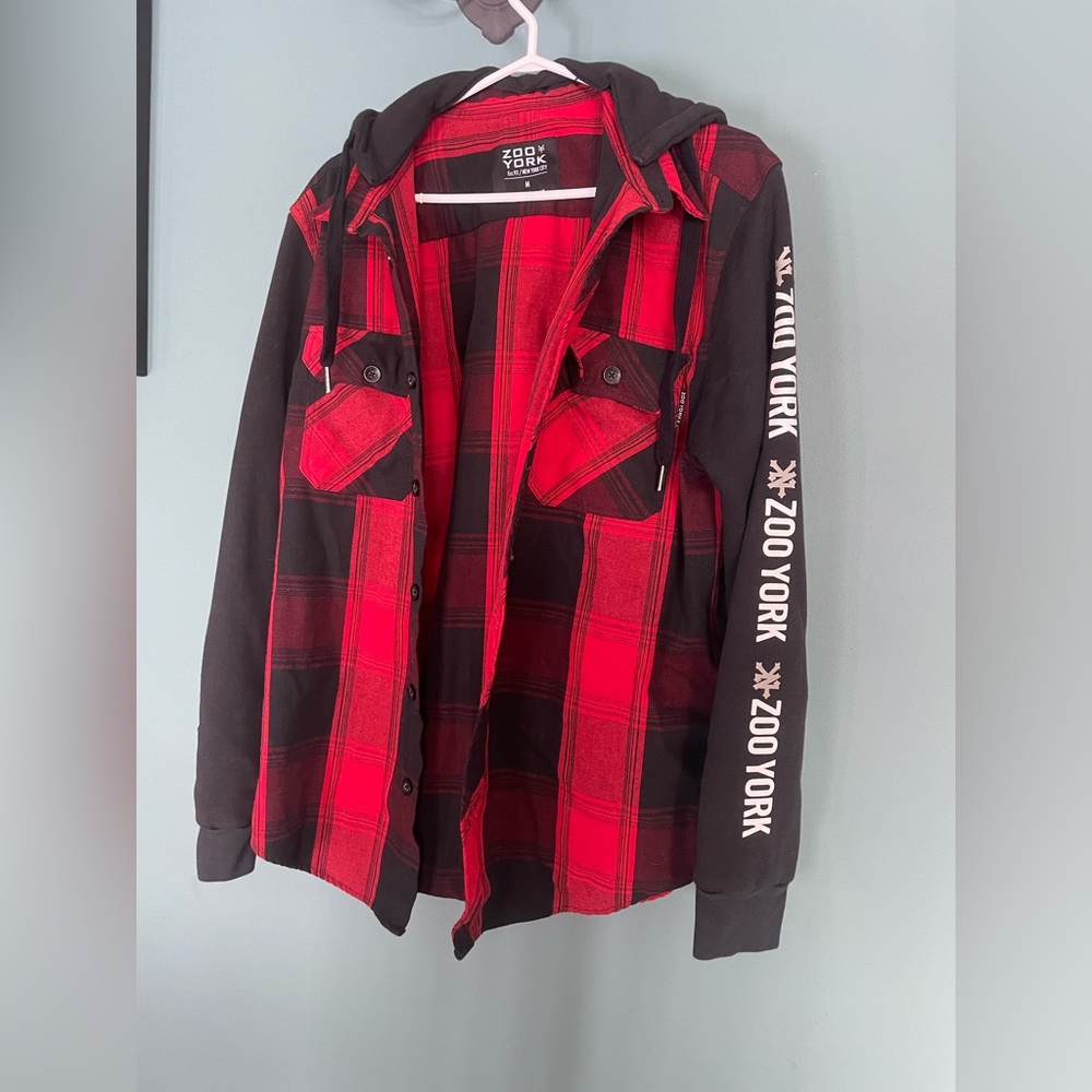 Zoo York flannel with detachable hood
